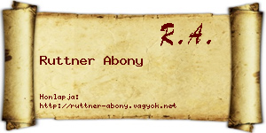 Ruttner Abony névjegykártya